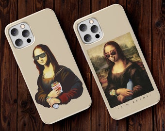 Mona Lisa Phone Case, Art Parody Case iPhone 13 12 11 14 Pro Max, Famous Painting Phone Case Samsung S22 S21, Modern Mona Lisa Phone Case