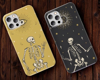Tarot Card Phone Case, Witchy Phone Case, Goth Case For iPhone 11 12 13 14 Pro Max Samsung S21 21, Skeleton Phone Case, Spiritual Phone Case