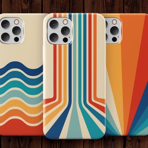 Retro Phone Case, Vintage Phone Case, 70s Aesthetic Case iPhone 13 11 12 14 Pro Max, Retro Stripes Phone Case Samsung S22 21, 70s Phone Case