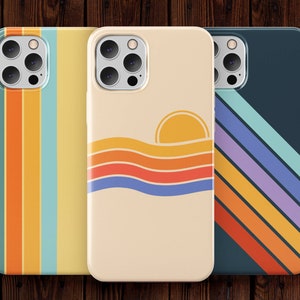 Retro Phone Case, Vintage Phone Case, 70s Aesthetic Case iPhone 13 11 12 14 Pro Max, Retro Stripes Phone Case Samsung S22 21, 70s Phone Case