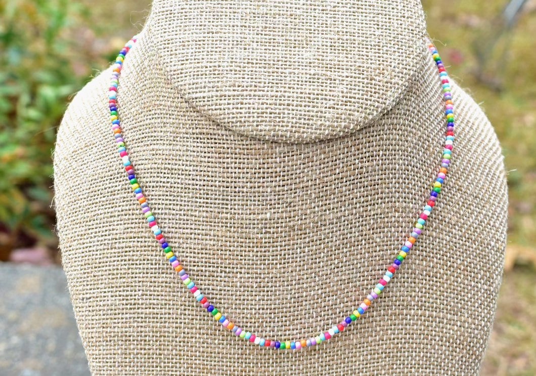 MHS.SUN Pink Style Girls Baby Beads Necklace Cute Adjustable Rope Necklace  For Child Kids Colorful Beaded Jewelry Party Dress Up