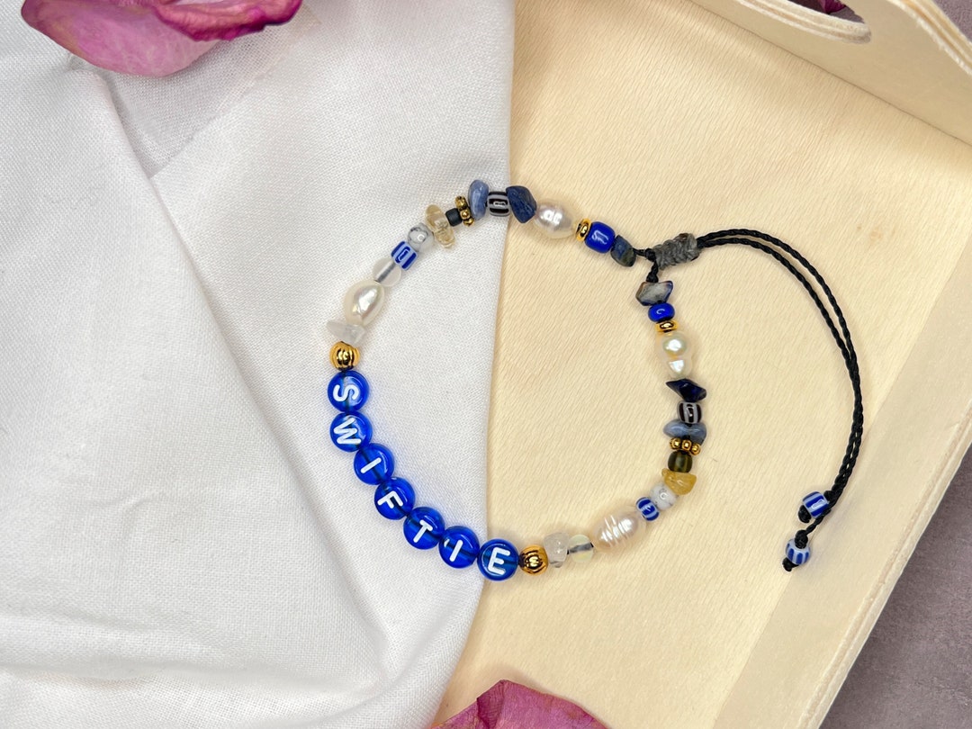 Swiftie Beaded Bracelet Random Bead Mix Crystals Etsy