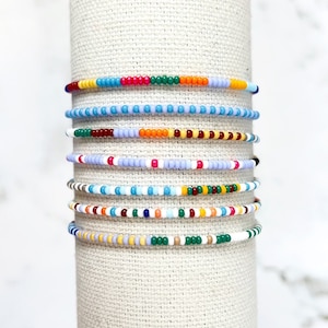 Set of 2mm Seed Bead Bracelets - Delicately Layered for Daily Comfort and Style