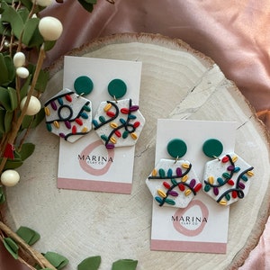 Christmas Light Clay Earrings: Holiday Festive Jewelry