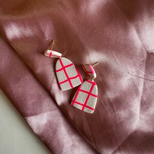 VALENTINES EARRINGS| Neon heart polymer Clay earrings| Neon earrings for Valentine’s Day