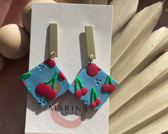 EARRINGS FOR WOMEN| Cherry Fruit Earrings with Gold Foil| Cherry Earrings for her| Harry Styles Approved Earrings| Cherry Earrings for her