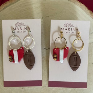 OHIO STATE EARRINGS| Ohio state Buckeyes football earrings| football earrings| buckeye fans