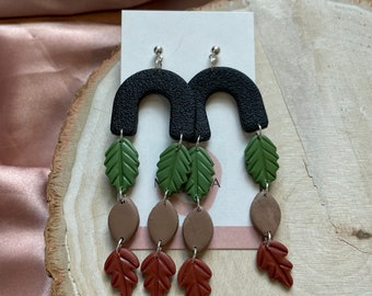 FALL EARRINGS| Falling leaf earrings nickel free made out of polymer clay