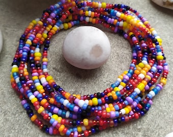 Perlen Stretch Armband ""Fiesta"" - Farbenfrohes Multi-Wrap Schmuckstück."