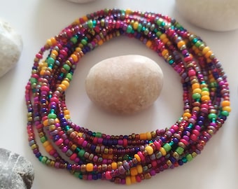 Mehrfarbiges Samen Bead Stretch Armband ""Beeren"" - Damen Wickelschmuck."