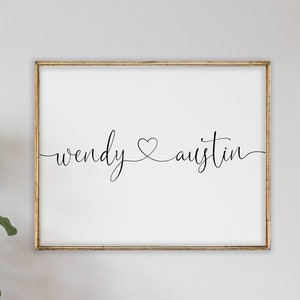 Personalised Couple Name Print, Couple Names Printable,  Custom Print, Personalised Engagement Gift, Anniversary Printable  Digital Download