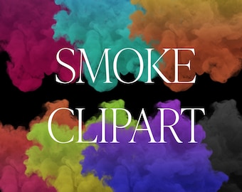 Colorful Smoke Clipart: Transparent PNG, Logo Background (Digital Download)