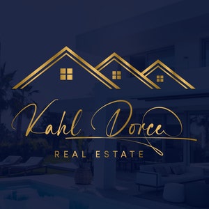 Real Estate Logo Design, Luxury Real Estate Logo, House Logo Design, Gold Luxury Logo, Signature Logo Real Estate, House And Key Logo