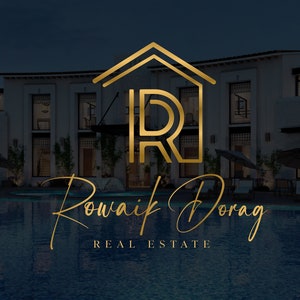 Real Estate Logo Design, Gold Real Estate Logo, Realtor Signature Logo, House Logo Design, Initial Real Estate Logo, Interior Designer Logo