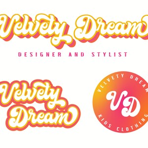 Premade retro boho-logo, vintage merkontwerp, boho 60s 70s brandingkit, modern hippieboetiekwinkellogo, aangepast vrouwelijk logo-blog
