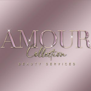 Luxury Beauty Logo | Elegant Pink Gold Logo | Premium Beauty Services Logo | Glamorous Sparkle Logo | Pink Salon Logo Design