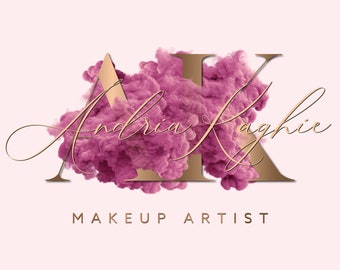 Pink Smoke Watercolor Logo: Feminine Beauty Branding