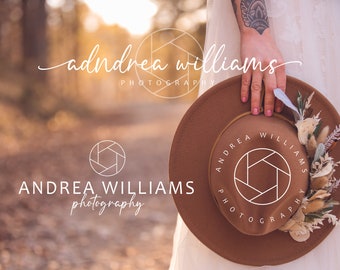 Premade Photography Logo Design, Watermark,  Simple Text Only Logo, Modern  Minimalist Logo, Signature Custom Logo Branding, Camera Shutter