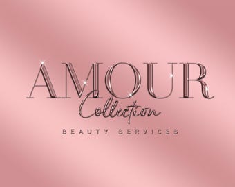 Pink Chrome Glitter Logo: Beauty, Hair, Nails, Boutique