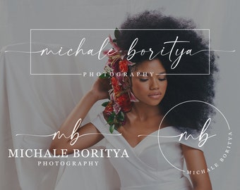 Premade Signature Logo, Initials Logo, Modern Logo, Handwritten Logo, Photography Logo Design, Watermark Logo, Rectangle Photography Logo