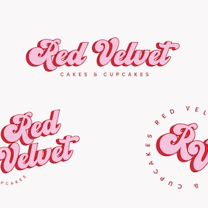 Gotowe logo retro, logo w stylu lat 70., logo piekarni vintage, logo boho cake, logo piekarni, logo butiku, zestaw do tworzenia niestandardowego brandingu, wizytówka