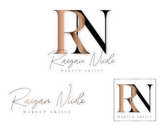 Initial Logo Design: Rose Gold Signature Logo