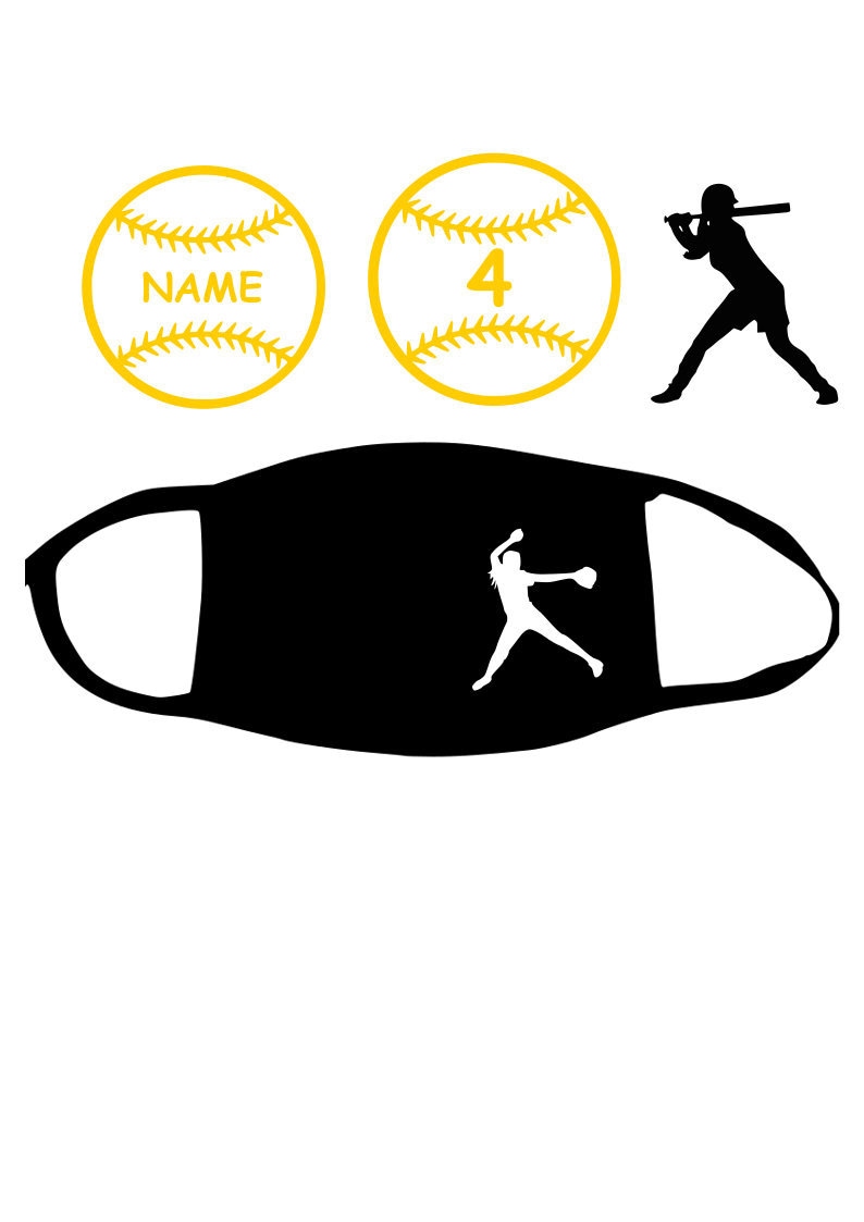Softball Pitcherbatterballface Masknamenumbercustom Reusable