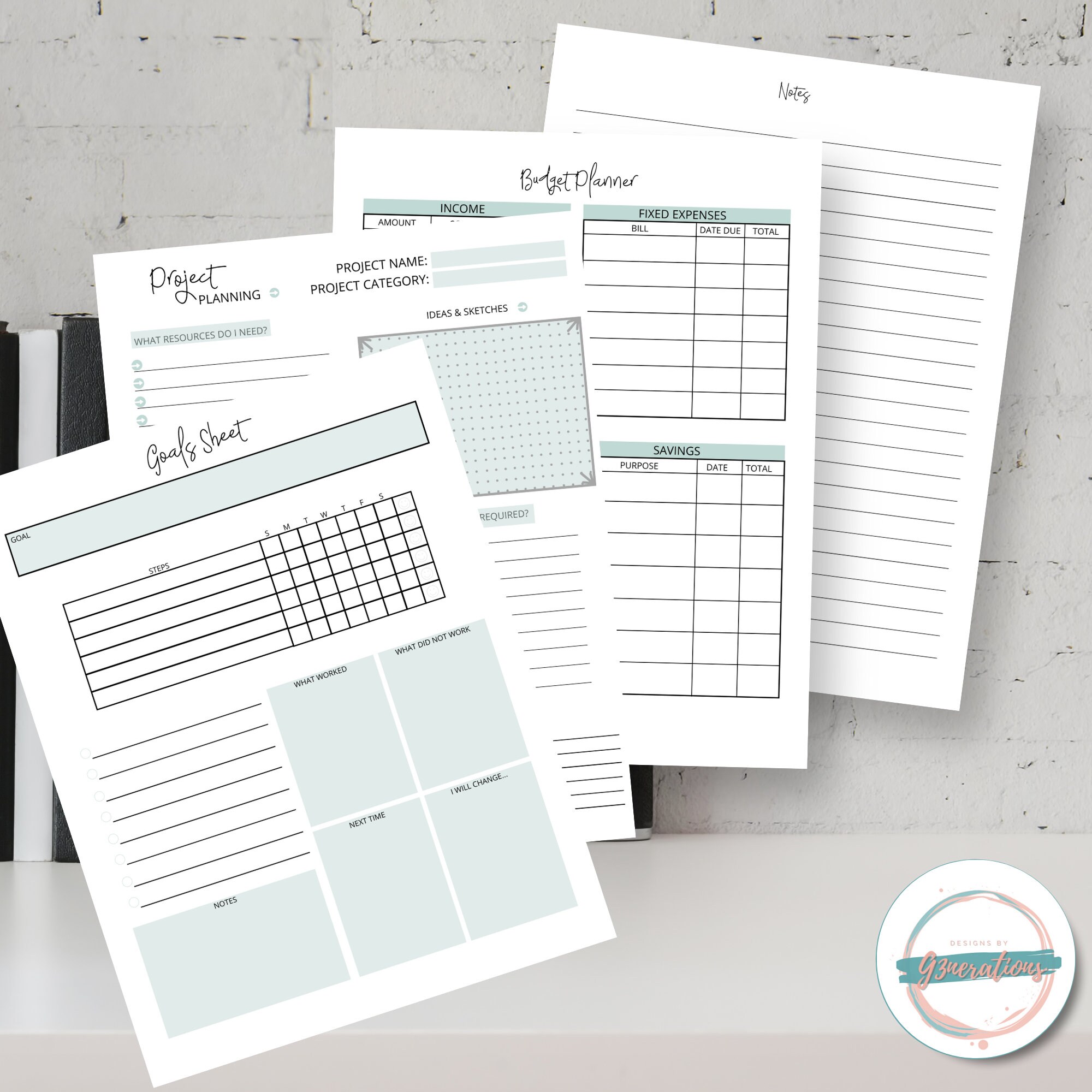 Personal Planner Printable Bundle Undated Weekly and Daily | Etsy