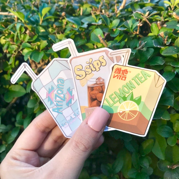 Lemon Tea Juice Box Stickers | Arizona Iced Tea Sticker | Ssips Lemon Tea Sticker | Vita Lemon Tea Sticker | Waterproof Vinyl Stickers