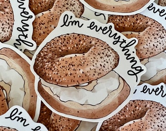Bagel Stickers | Everything Bagel Stickers | Waterpoof Vinyl Stickers | Food Stickers | Laptop Stickers | Notebook Stickers | Self Love