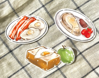 Anime Breakfast Food Stickers | Japanese food stickers | Anime Food Stickers | Waterproof Vinyl Stickers | Laptop Stickers