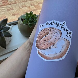 Bagel Stickers Everything Bagel Stickers Waterpoof Vinyl Stickers Food Stickers Laptop Stickers Notebook Stickers Self Love image 2