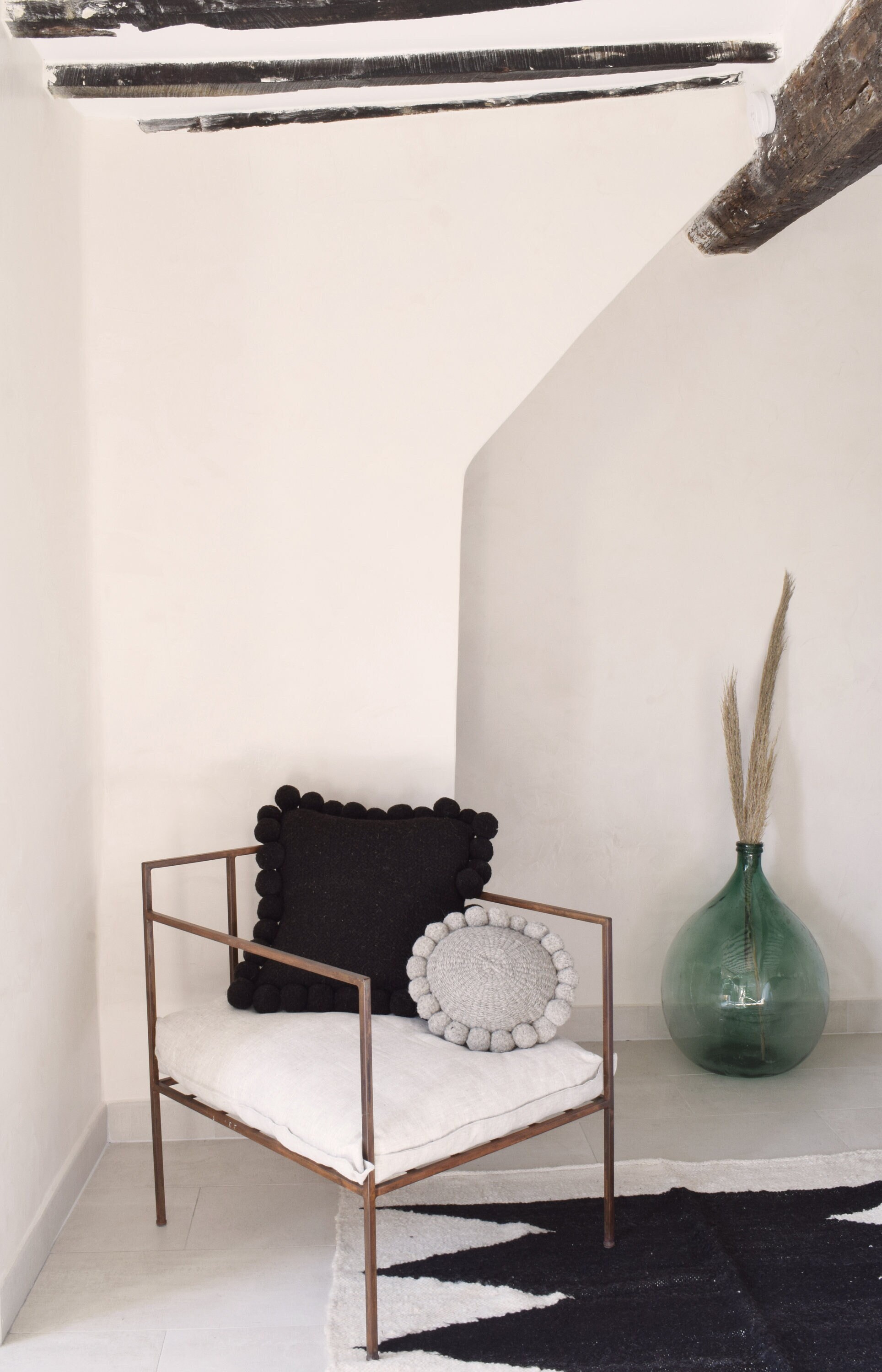 Coussin Carré Pompons 50x50cm