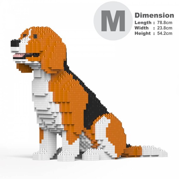 新作。手作り額付き作品　title「Let it BEAGLEワンコ」 Beagle Dog Sculptures NEW | 3D Building Blocks | DIY Model Kit - Etsy