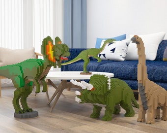 Dinosaurs Sculptures | 3D Building Blocks | DIY Model Kit
