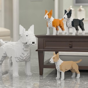 English Bull Terrier Dog Sculptures | 3D Building Blocks | DIY Model Kit