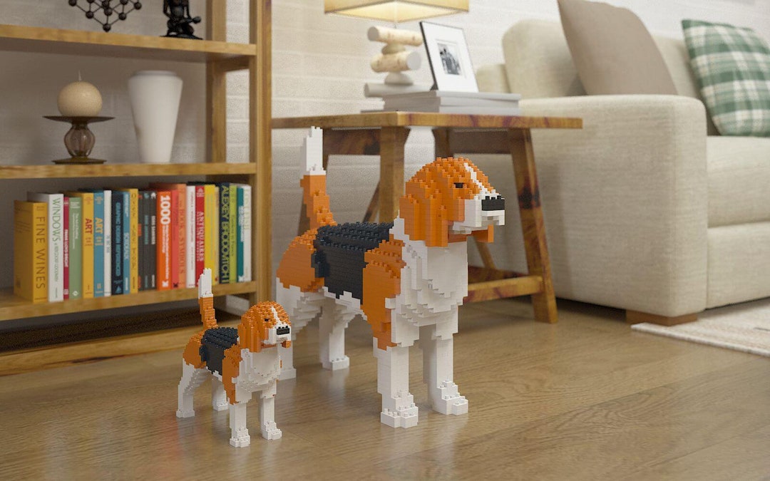 Beagle Dog Sculptures | 3D Building Blocks | DIY Model Kit - Etsy