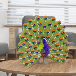 Peacock Sculptures Sculptures | 3D Building Blocks | DIY Model Kit