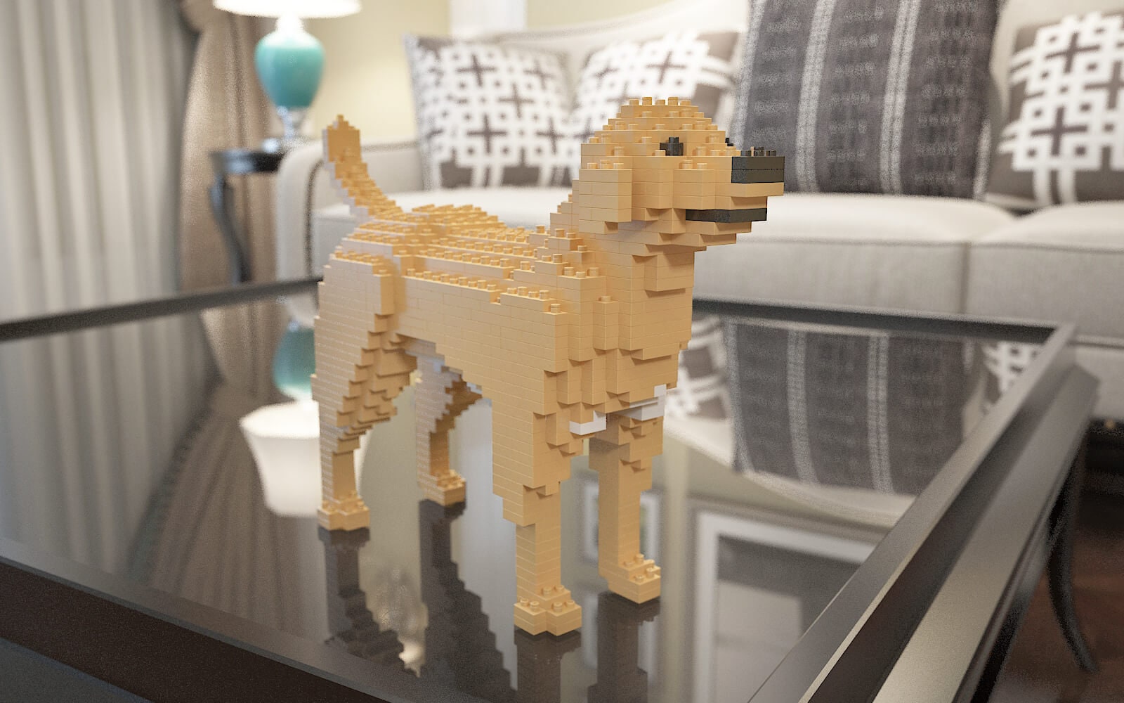 Labrador Retriever Dog Sculptures | 3D Building Blocks | DIY Model Kit ...