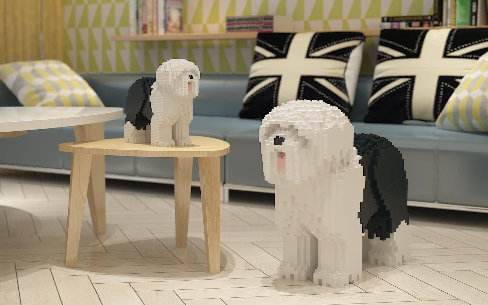Old English Sheepdog Dog Sculptures 3D Building Blocks DIY Model Kit Etsy