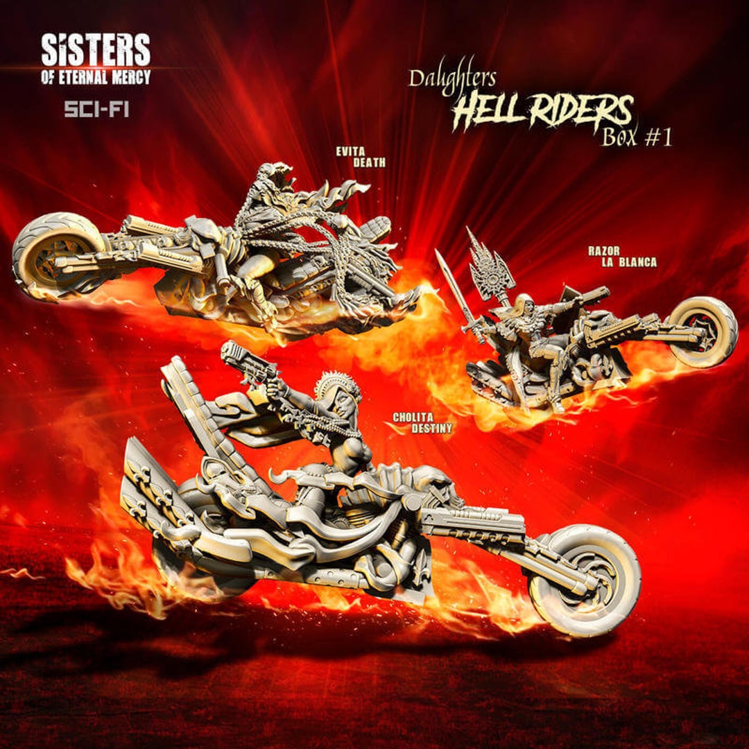 Hell Riders Daughters | 3D Printed Resin Miniatures - Etsy