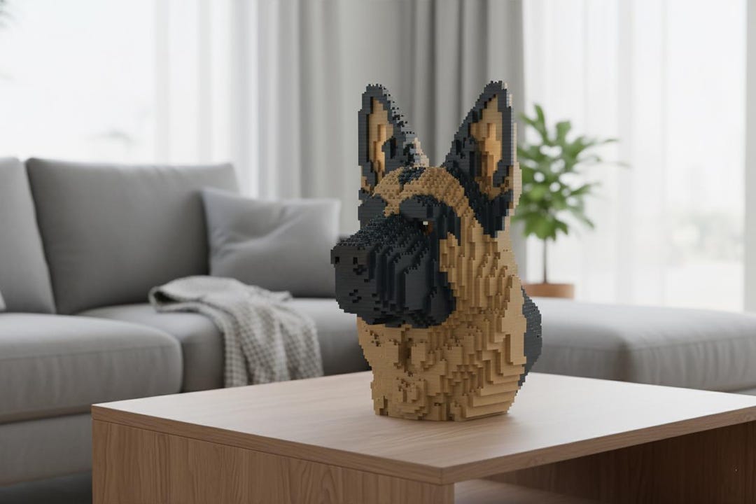 DIMENSIONS 9年 & Highland Shepherd 2本セット German Shepherd Bust Building Set – 3900 Pieces | 3D Building