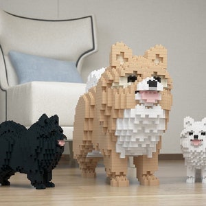 Pomeranian Dog Sculptures | 3D Building Blocks | DIY Model Kit