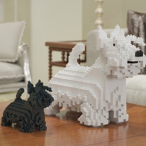 Scottish Terrier Dog Sculptures | 3D Building Blocks | DIY Model Kit