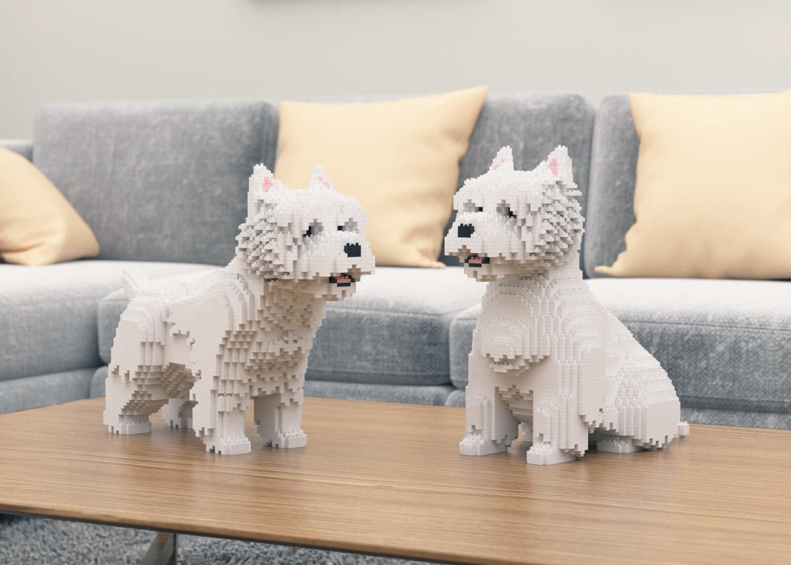 West Highland White Terrier Dog Sculptures | 3D Building Blocks 