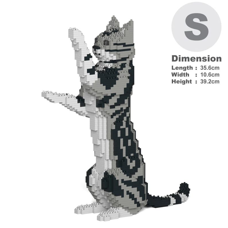 American Shorthair Cats Sculptures | 3D Building Blocks | DIY Model Kit ...