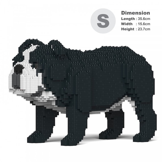 English Bulldog 4-in-1 Pack Dog Sculptures | 3D Building Blocks