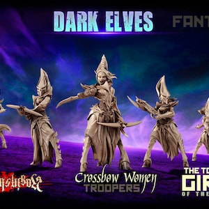 Crossbow Women - Troops & Command Group | 3D Printed Resin Miniatures