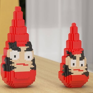 Sankaku, Owl Daruma Dolls Sculptures Building Kits | 3D Building Blocks | DIY Model Kit