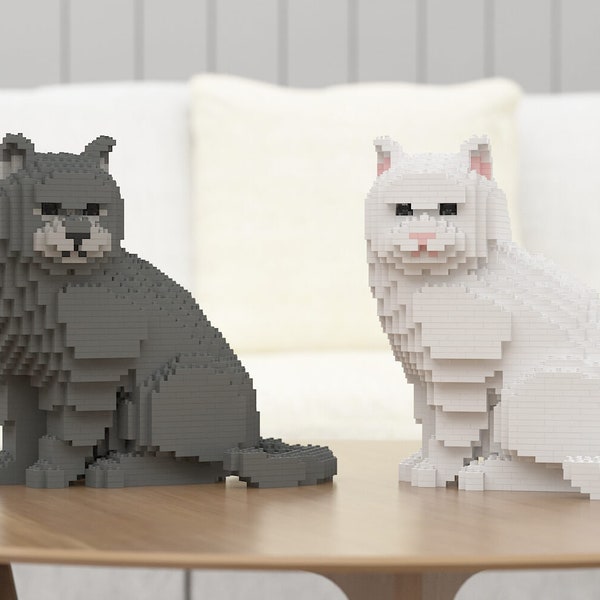 British Shorthair Cats Sculptures | 3D Building Blocks | DIY Model Kit
